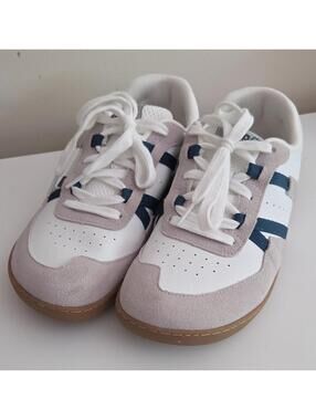 Xero Shoes Kelso Women’s Low Top Lace Up Sneakers White Gray Blue Rubber